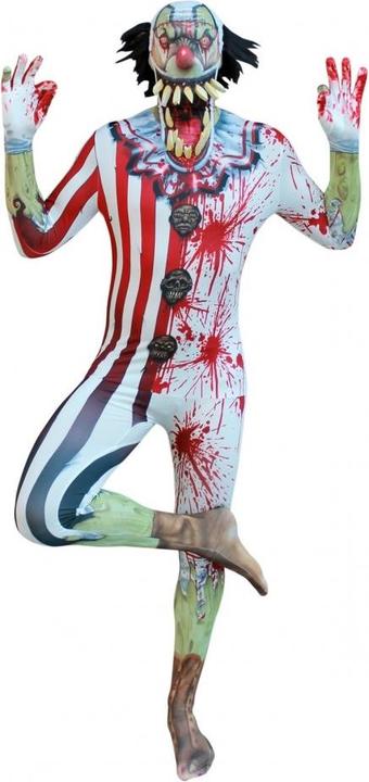 Morphsuits Jaw Dropper - clown zombie - clown sanglant (L)
