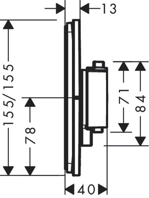 Actual product image hansgrohe ShowerSelect Comfort E thermostat, concealed, 2 consumers, square rosette, with fuse combi