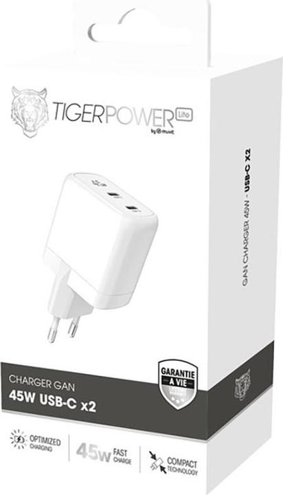 Immagine prodotto Tiger Power Lite Chargeur Secteur Gan 45w 2 USB-C (45 W)