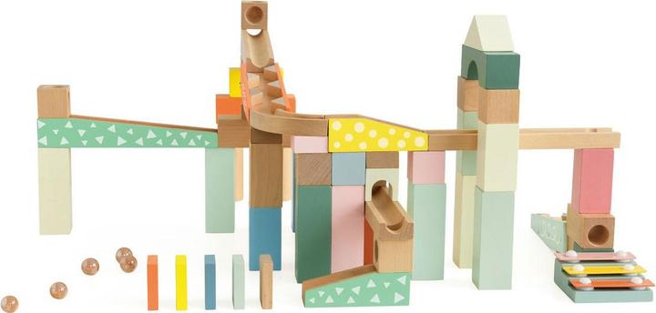 Immagine prodotto Classic World Set di costruzioni in legno con pista di marmo, 62 pezzi.