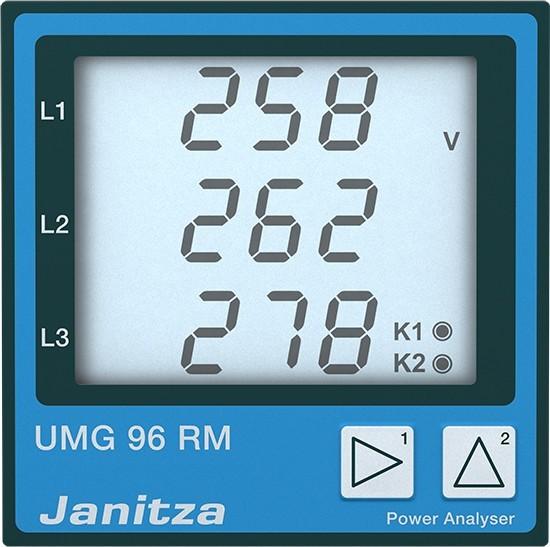 Actual product image Janitza UMG96RM-E 6-channel power analyzer UMG96RM (CAT III)