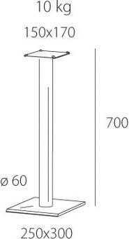 Actual product image Spectral BS70 (pair), speaker stand, black glass (Stand)