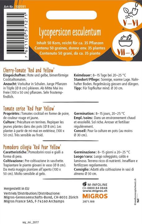 Image du produit Do it + Garden Tomate-cerise 'Red Pear Yellow Pearshape (Graines de légumes)