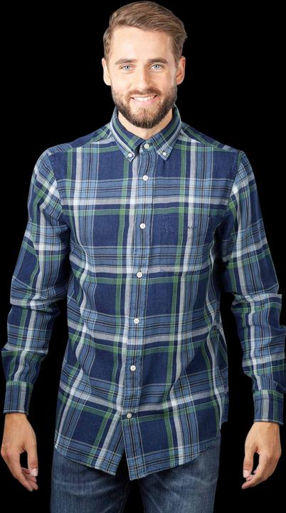 Produktbild GANT Indigo Twill Check Shirt Long Sleeve Dark Indigo (M)