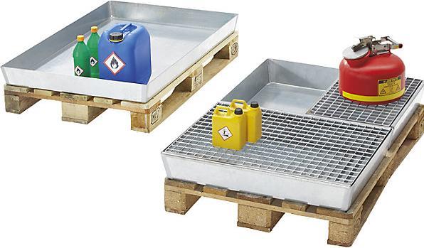 Image du produit eurokraft basic Cuve en acier pour bidons à poser sur palette
