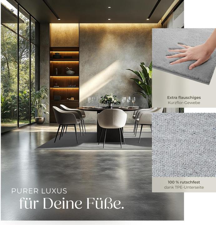 Produktbild tectake Kurzflorteppich Soft Zone (140 x 200 cm)