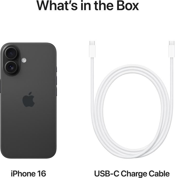 Immagine prodotto Apple iPhone 16 (512 GB, Nero, 6.10", SIM + eSIM, 48 Mpx, 5G)