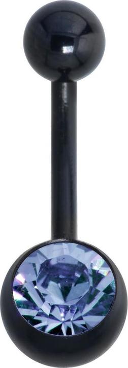 Produktbild Bijouteria Bauchpiercing (PVD Beschichtung (schwarz), Titan, Kristall)