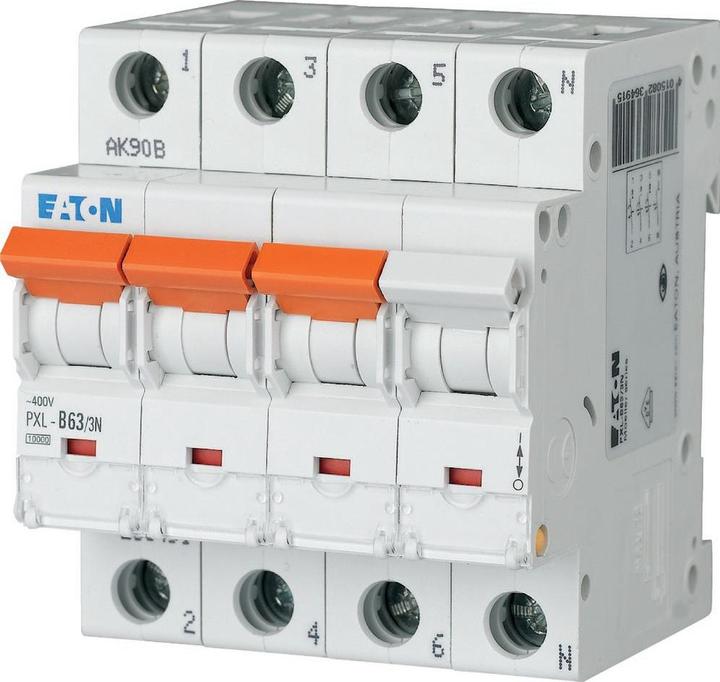 Actual product image Eaton MOE PXL-C63/3N LS switch 63A 3+N-p C-Char