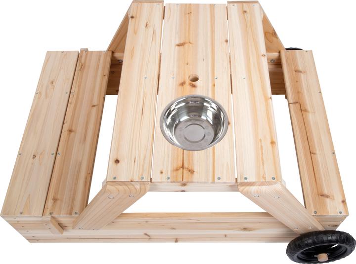 Actual product image small foot Sandpit with seating area and mud table