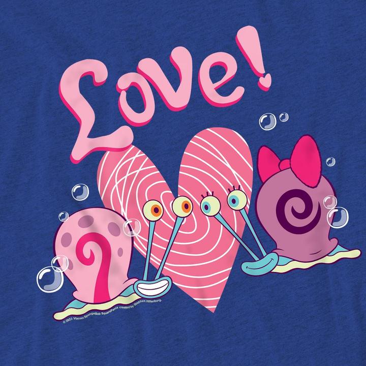 Actual product image Spongebob Squarepants Unisex Adult Valentine's Love Gary & Snellie T-Shirt (M)