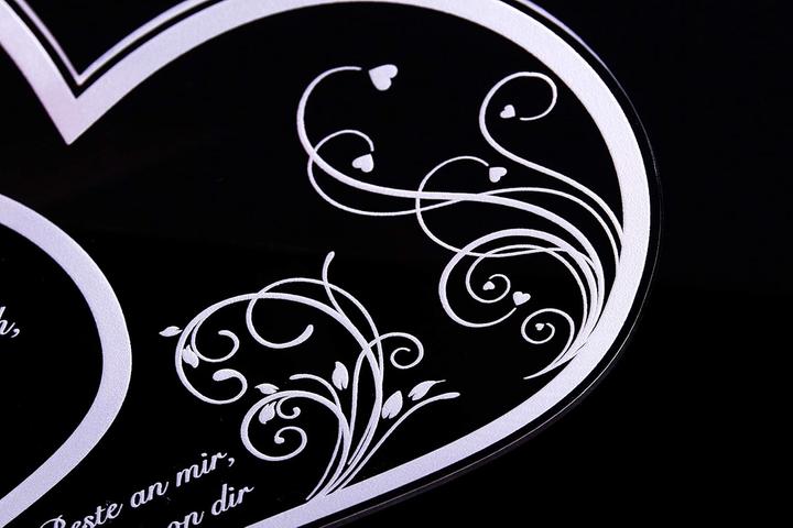 Image du produit Laserox Acryl Doppelherz Schild "Liebe Mama" mit Gravur