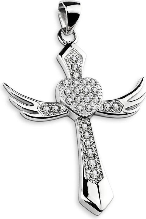 Produktbild Star Piercing Anhänger silber Engelskreuz (Chirurgenstahl 316L)