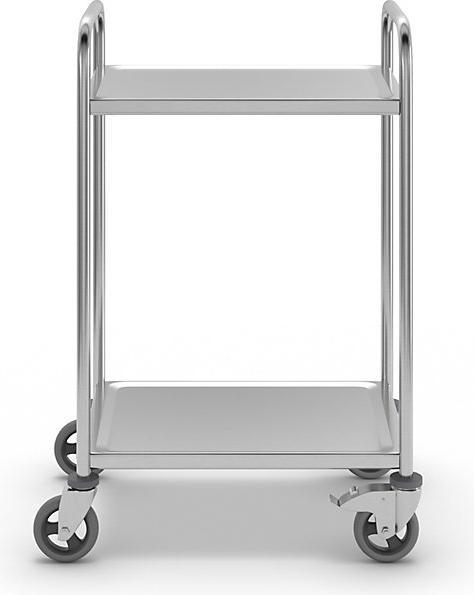 Produktbild Köhler Edelstahl-Servierwagen, 2 Etagen, luftidentische Reifen, LxBxH 700x470x970 mm