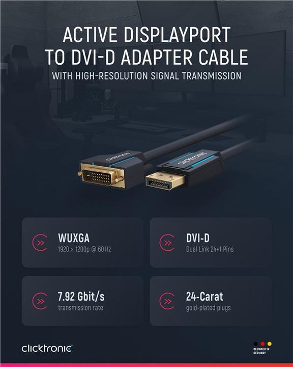 Produktbild clicktronic DisplayPort — DVI (5 m, DisplayPort, DVI)