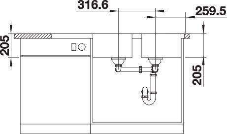 Actual product image Blanco Lemis 8 S-IF (Fitted sink, 116 cm, 50 cm)