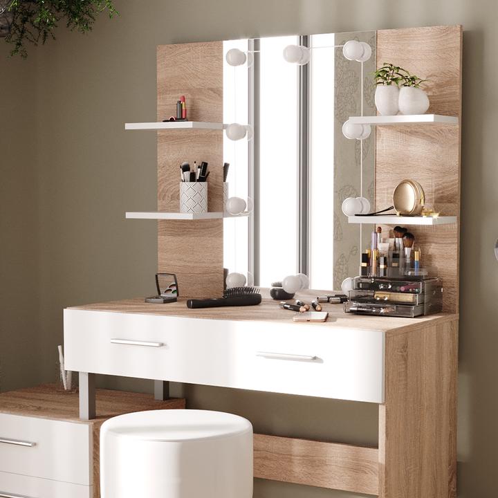 Produktbild Vicco Maria mit Hocker und Beleuchtung (132 x 43 x 145.5 cm)