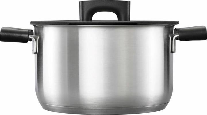 Actual product image Fiskars Casserole with lid, Ø 20 cm, Capacity: 3.5 litres, Suitable for all hobs, Stainless steel (20 cm, Pot, Stainless steel)