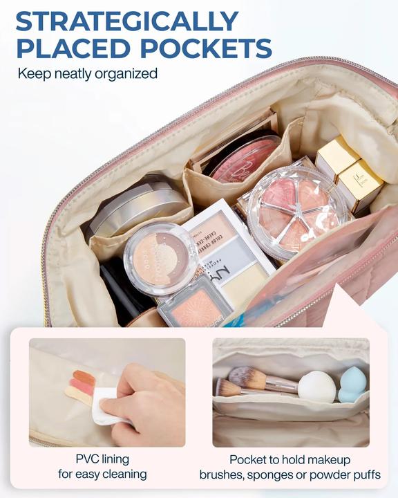 Image du produit Only-Bags.Store Trousse de toilette Make-up Organizer Large ouverture Sac Voyage essentiel Accessoires de toilette