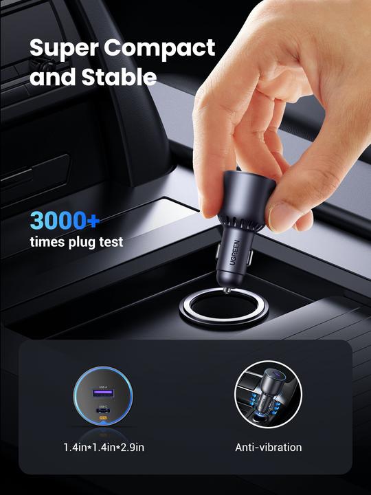 Produktbild Ugreen 63w 2-Port Fast Car Charger