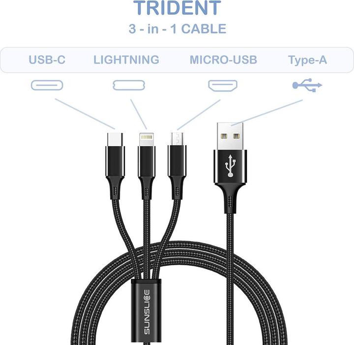 Produktbild Sunslice Trident 3-in-1 Kabel (1 m, USB 3.2)