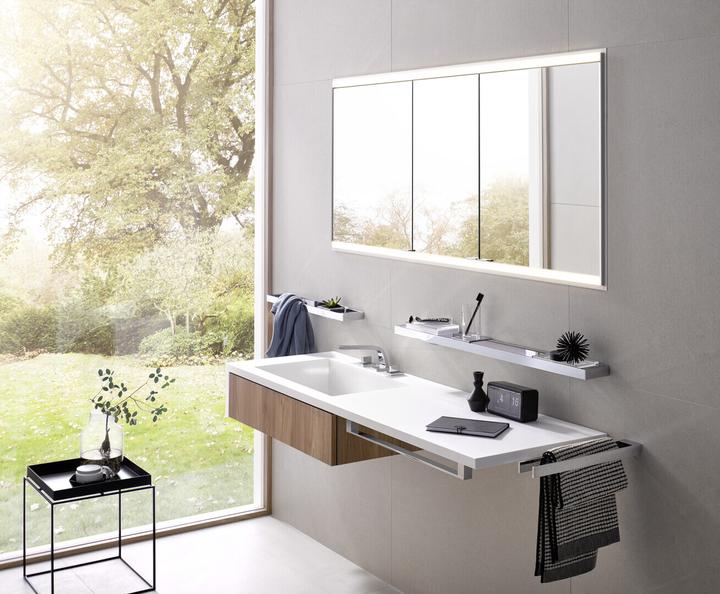 Actual product image Emco liaison towel rail, two-arm 185000131 rigid, 310mm, chrome chrome rigid, 310mm