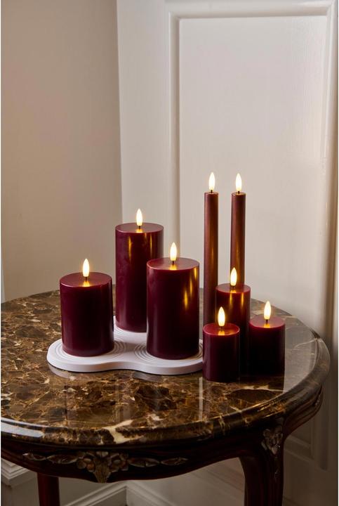 Immagine prodotto Sirius Set di candele LED Sille, 10/12.5/15cm, Bordeaux, ricaricabili (3 x)