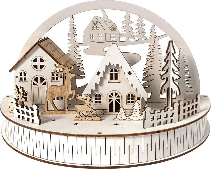 Actual product image HTI-Living Weihnachtsszene beleuchtet Winterdorf und Rehe
