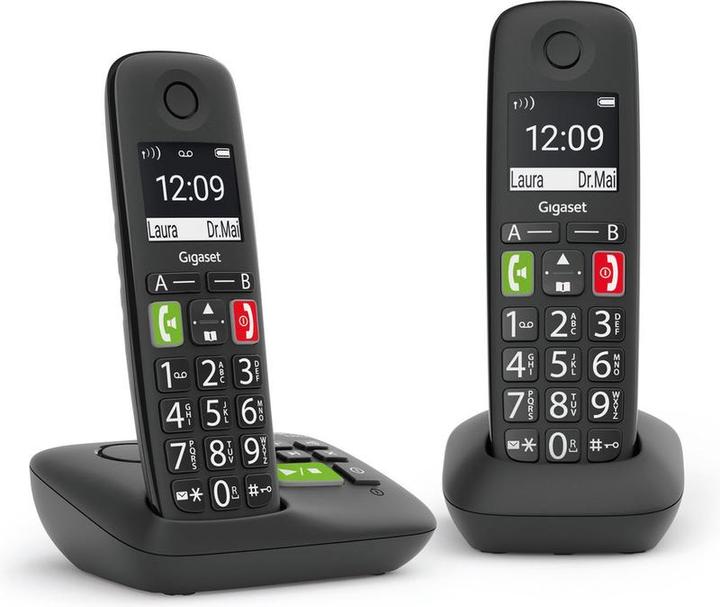 Gigaset E290A Duo - Mobile -Heim -Telefon für Senioren mit einem Anrufbeantworter und 2 Mobilteilen