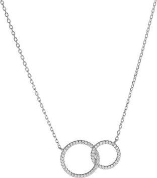 Actual product image Again Jewelry Sparkling Silver Linked Rings Necklace AJNA0020