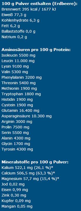 Nährwerte und Zutaten IronMaxx 100% Whey Protein (Vanille, 1 Stk., 900 g)