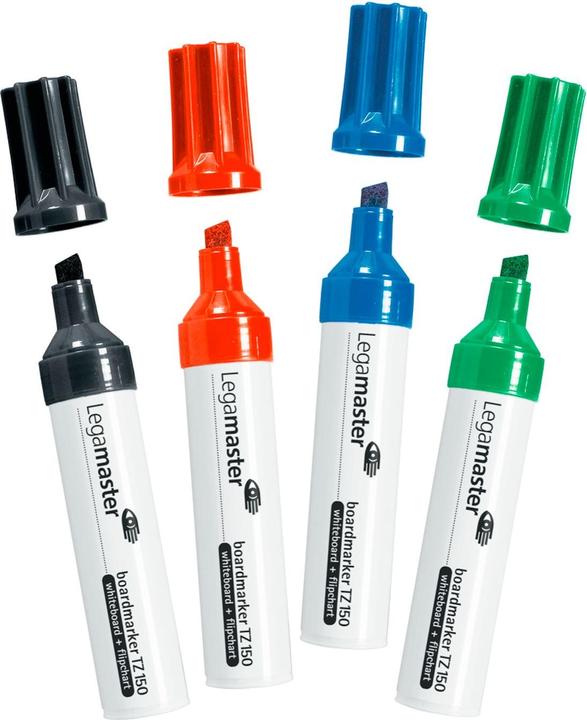 Immagine prodotto Legamaster Pennarello per lavagna bianca/flipchart TZ 150 2-7 mm colori assortiti punta a cuneo 4 (Bianco, 7 mm, 4 x)