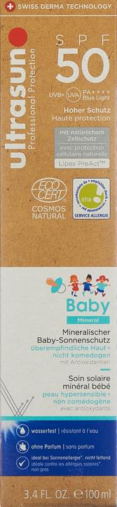 Actual product image Ultrasun Baby Mineral (Suntan cream, SPF 50, 100 ml, 154 g)