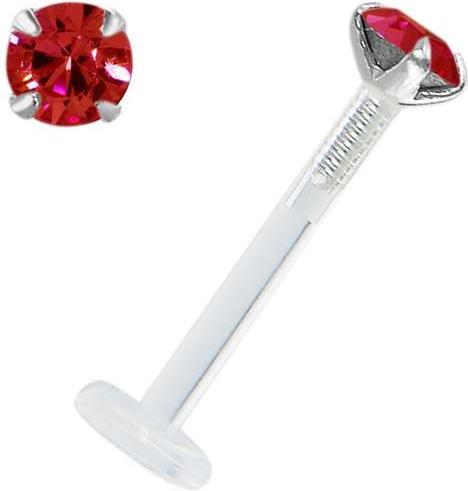 Produktbild Bijouteria Piercing für Lippe/Tragus (Bioplast, Silber 925, Swarovski Kristall)