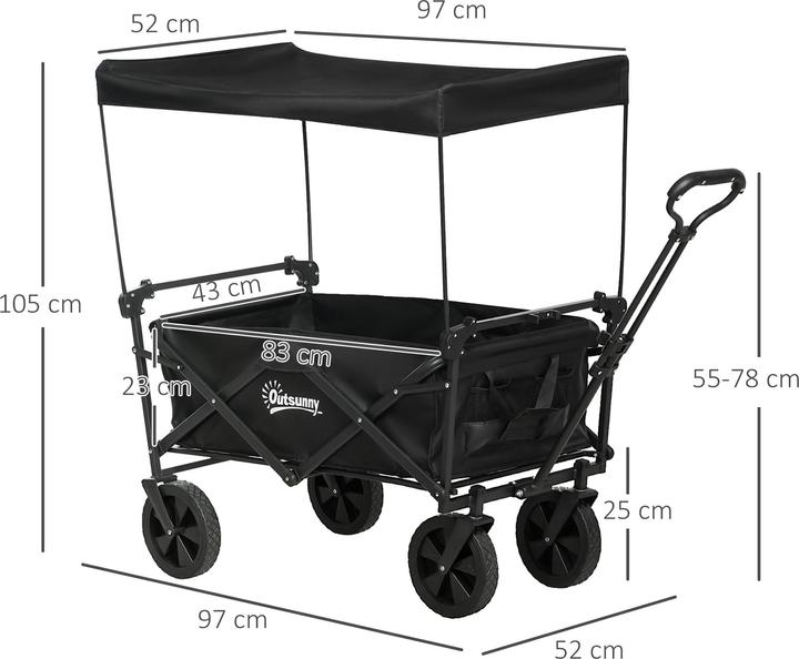 Produktbild Outsunny Bollerwagen mit Sonnendach