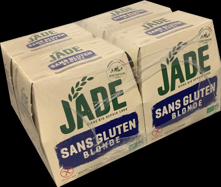 Actual product image Jade Organic Blonde Beer Gluten free. During its brewing, during the fermentation stage, gluten is remove (6 x 25 cl)