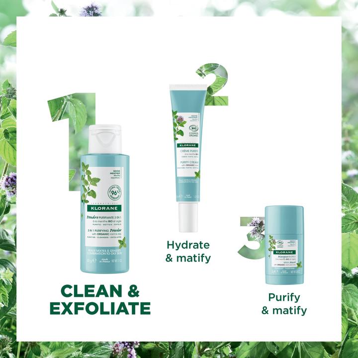 Produktbild Klorane 3-in-1 Reinigungspuder mit BIO-Wasserminze (Puder, 50 ml)