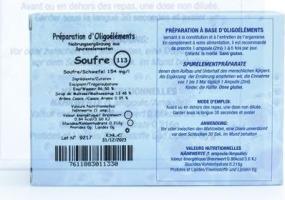 Nutritional values and ingredients Bioligo Soufre loosen (1 Piece, Ampoule, 105 g)