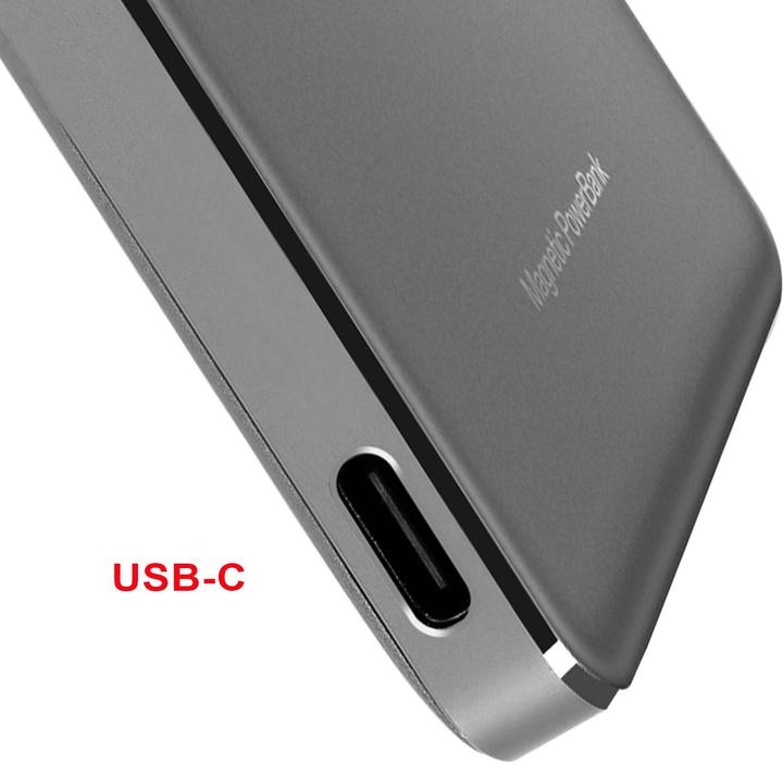 Actual product image OnePlus Slim Wireless Magnetic Power Bank, 5000 mAh, gray (5000 mAh, 10 W)
