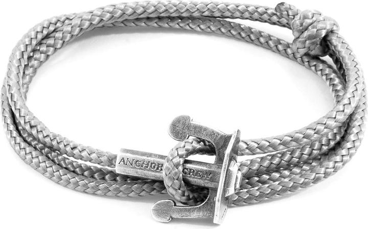 Immagine prodotto Anchor & Crew Bracciale con ancora in corda e argento dell'Unione Grigia Classica (Argento massiccio .925)