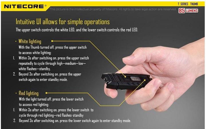 Actual product image Nitecore Thumb (7.40 cm, 85 lm)