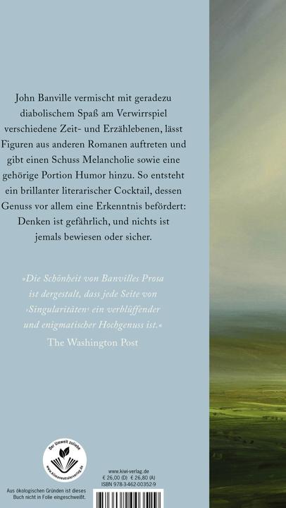Actual product image Singularitäten (German, John Banville, Christa Schuenke, 2023)