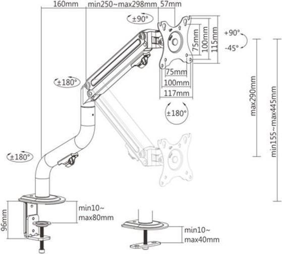 Actual product image Gembird N--GEMBIRD MA-DA1-02 Adjustable desk d (Table, 32")