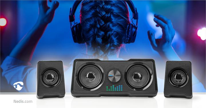 Actual product image Nedis Gaming Speaker | Speaker Channels: 2.2 | Power Supply via USB | 3.5 mm Plug | 48
