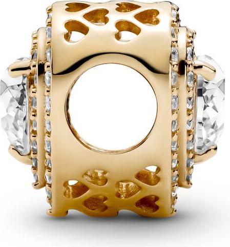 Actual product image Pandora Sparkling Hearts Charms/Beads (Gold 14 carat)