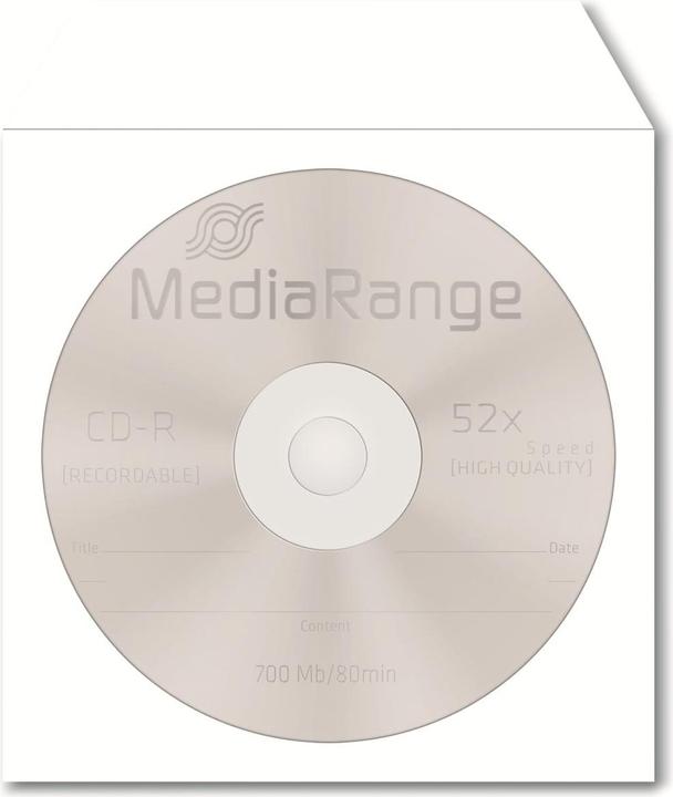 Produktbild MediaRange Papiertaschen für 1 Disc, mit klebender Lasche und Sichtfenster
