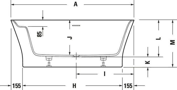 Actual product image Duravit Bathtub CAPE COD 1900x900 1 RS Corner right white (205 l, 190 cm, 90 cm)