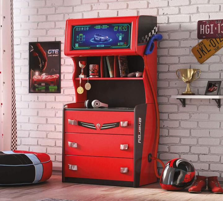 Actual product image Cilek Champion Racer gas station chest of drawers (79 x 42 x 155 cm)