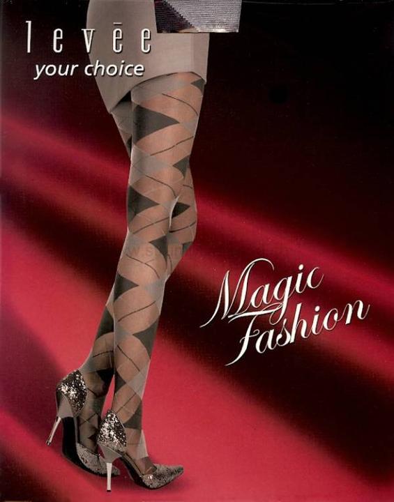 Actual product image Levee Fashion diamond tights, colour 640 grey-bordeaux, size 44-46 (20 DEN, 44 - 46)