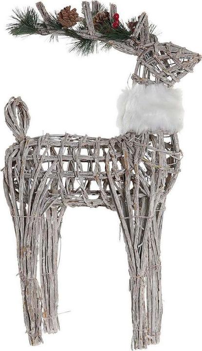 DKD Home Decor Weihnachtsschmuck Rentier Weiss korb 33 x 14 x 60 cm (3 Stück)